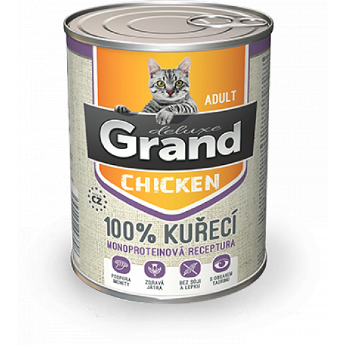 GRAND konz. mačka deluxe 100% hydinová 400g