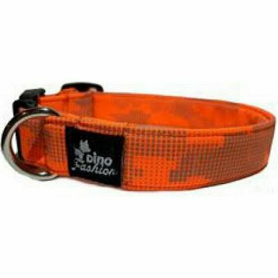 Obojok DINOFASHION Reflexný oranžovo-šedý 45/3cm