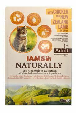 Iams Cat kuracie a jahňacie mäso v omáčke 85g