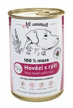 All Animals DOG mleté hovädzie mäso s ryžou 400g