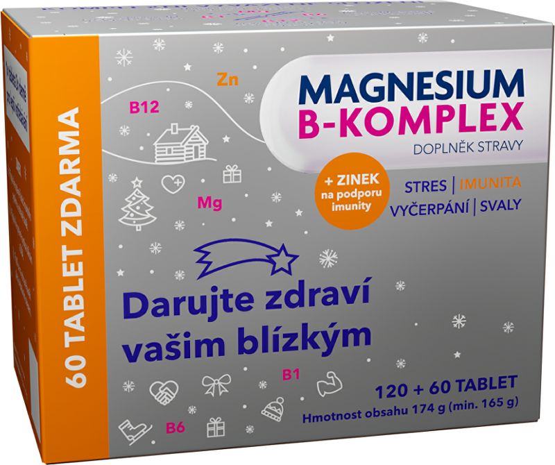 Horčík B-COMPLEX Glenmark 120+60tbl Vianočné