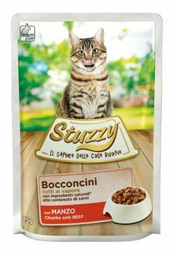 Stuzzy Cat pocket Adult beef chunks 85G