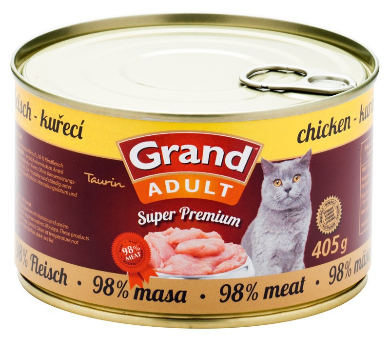 GRAND konz. Superpremium mačka kuracie 405g