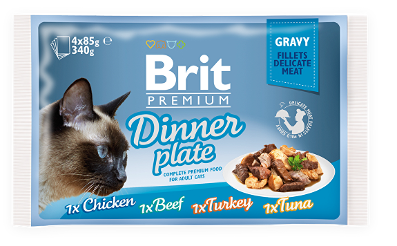 Brit Premium Cat D Fillets in Gravy Dinner Plate 340g