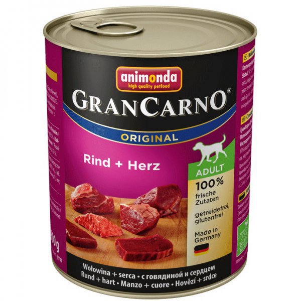 Animonda GRANCARNO cons. ADULT hovädzie mäso/srdce 800g