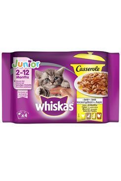 Whiskas kapsička Casserole Junior hydina v želé 4x85g