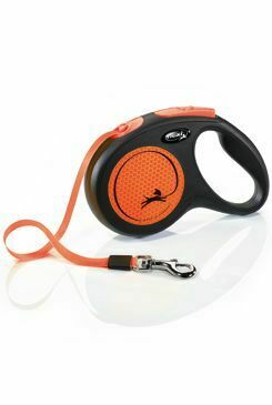 Vodítko FLEXI Neon M opasok 5m/25kg čierna/oranžová NEW