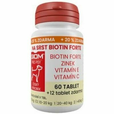 Giom dog Pre srsť Biotin FORTE 60 tbl+20% zadarmo