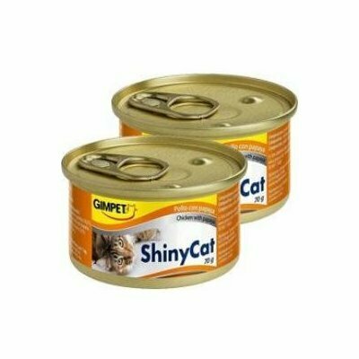 Gimpet cat cons. Shiny Cat kuracie mäso + papája 2x70g