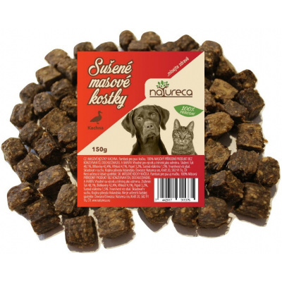 NATURECA pochúťka Mäsové kocky - kačica, 100%mäso 100g