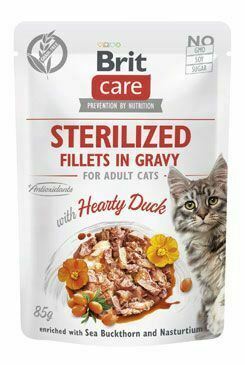 Brit Care Cat Fillets in Gravy Sterilné. Hearty Duck 85g