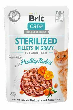 Brit Care Cat Fillets Gravy Sterilný zdravý králik 85g