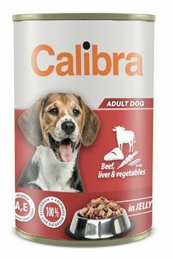 Calibra Dog konz.hovädzie+pečeň+zel. v želé 1240g NEW