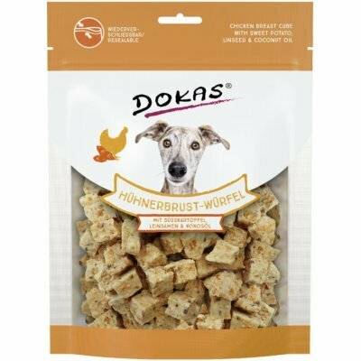 Delikatesa Dokas - kuracie kocky so sladkými zemiakmi a ľanovými semienkami 150g