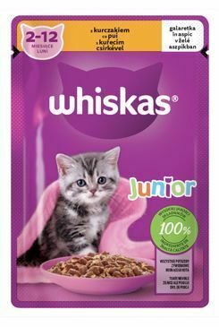 Kapsuly Whiskas. Jadro Junior kuracie v želé 85g