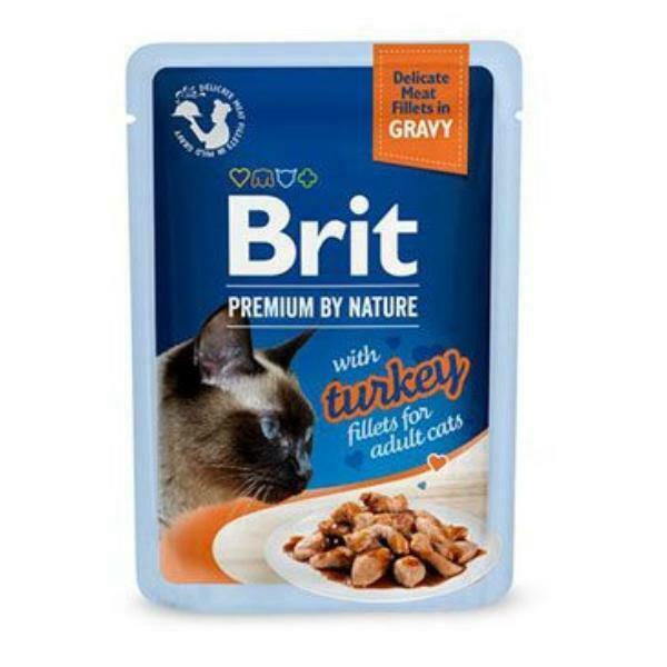 Brit Premium Cat D filé v omáčke s morčacím mäsom 85g